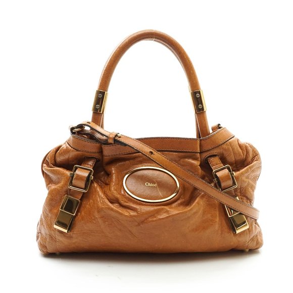Chloe Handbags - Auth Chloe Brown Leather Hand Bag #4237C57